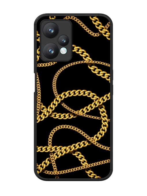 Decorative Golde Chain Glossy Metal Phone Cover for Realme 9 Pro (5G) Zapvi