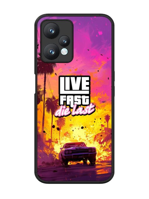 Live Fast Glossy Metal Phone Cover for Realme 9 Pro (5G) Zapvi