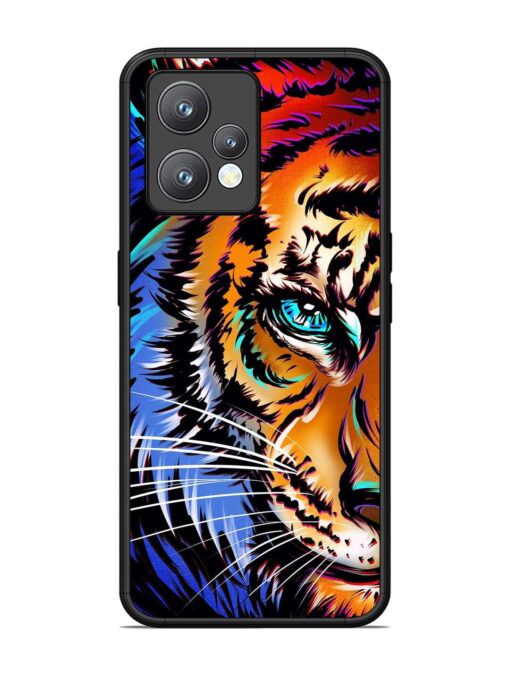 Colorful Lion Art Glossy Metal Phone Cover for Realme 9 Pro Plus (5G)