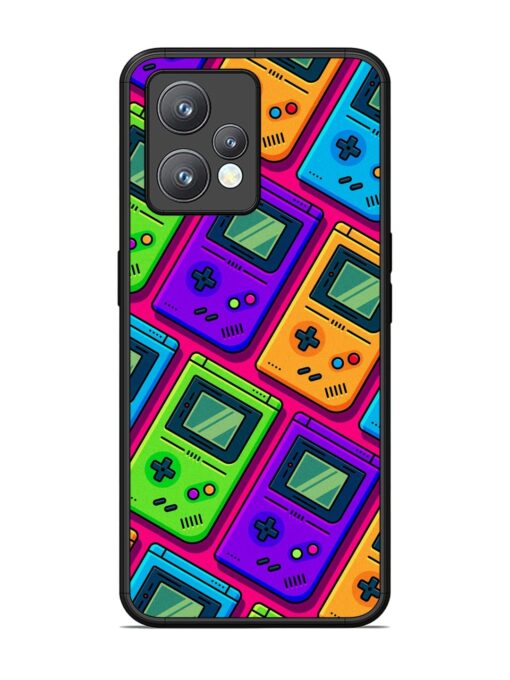 Game Seamless Pattern Glossy Metal Phone Cover for Realme 9 Pro Plus (5G)