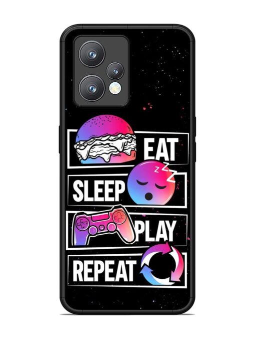 Eat Sleep Play Repeat Glossy Metal Phone Cover for Realme 9 Pro Plus (5G)