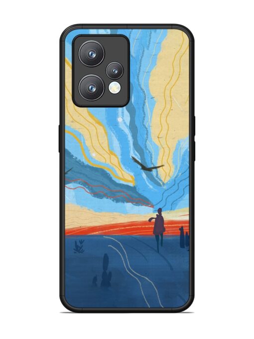 Minimal Abstract Landscape Glossy Metal Phone Cover for Realme 9 Pro Plus (5G)