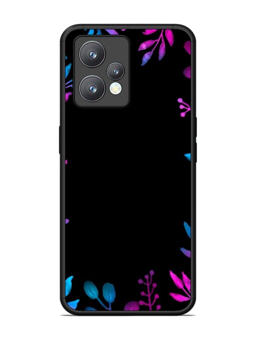 Flower Pattern Watercolor Glossy Metal Phone Cover for Realme 9 Pro Plus (5G)