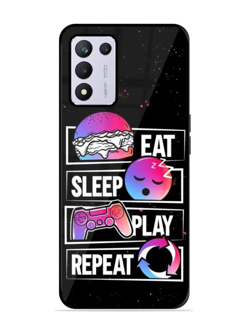 Eat Sleep Play Repeat Glossy Metal Phone Cover for Realme 9 Se (5G) Zapvi