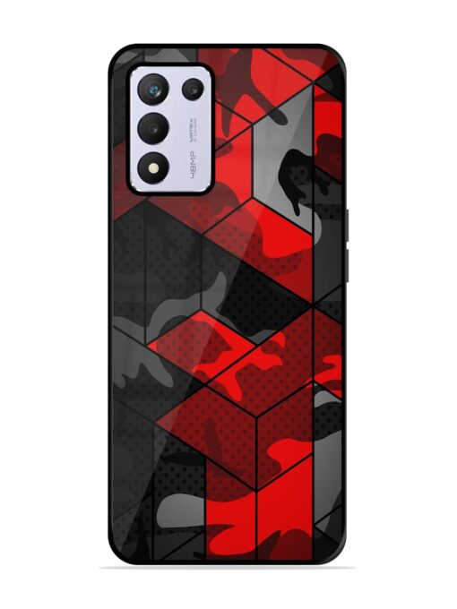 Royal Red Camouflage Pattern Glossy Metal Phone Cover for Realme 9 Se (5G) Zapvi