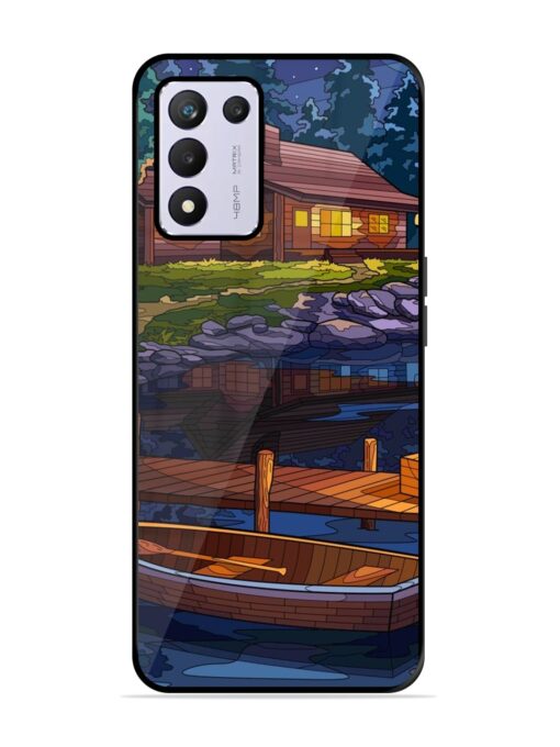 Village Night Scene Glossy Metal Phone Cover for Realme 9 Se (5G)