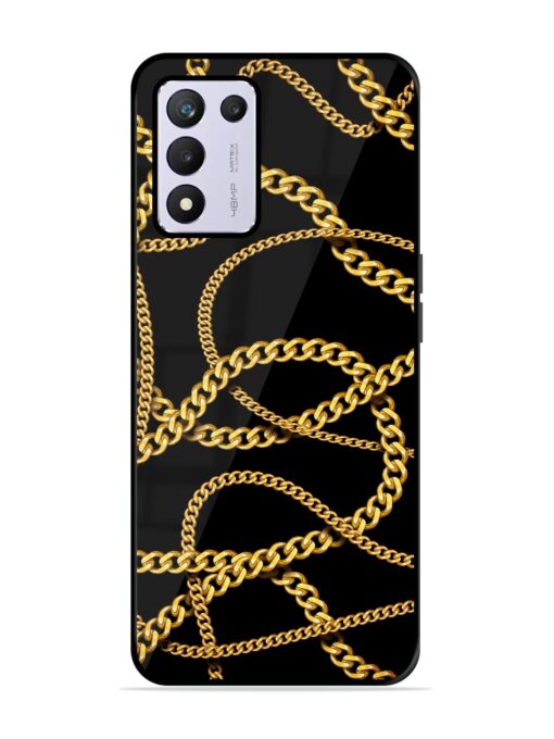 Decorative Golde Chain Glossy Metal Phone Cover for Realme 9 Se (5G)