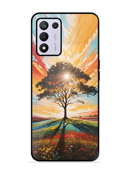 Abstract Tree Colorful Art Glossy Metal Phone Cover for Realme 9 Se (5G)