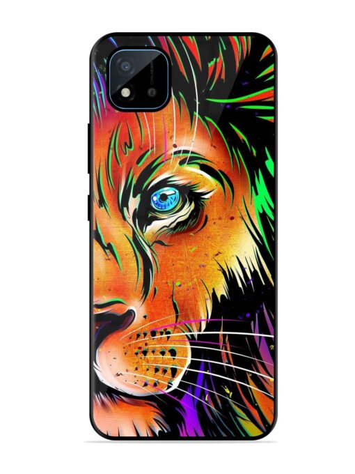 Colorful Lion Design Glossy Metal TPU Phone Cover for Realme C11 (2021)