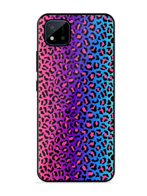 Colorful Leopard Seamless Glossy Metal Phone Cover for Realme C11 (2021)