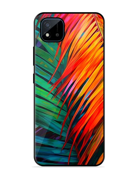 Painted Tropical Leaves Glossy Metal Phone Cover for Realme C11 (2021) Zapvi