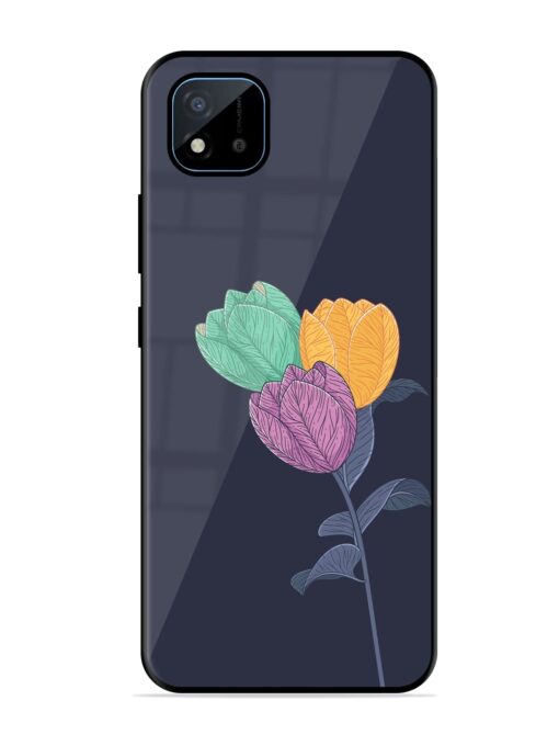 Flower Vector Glossy Metal Phone Cover for Realme C11 (2021)