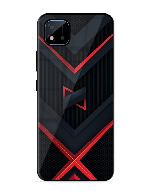 Red Gray Abstract Glossy Metal Phone Cover for Realme C11 (2021) Zapvi