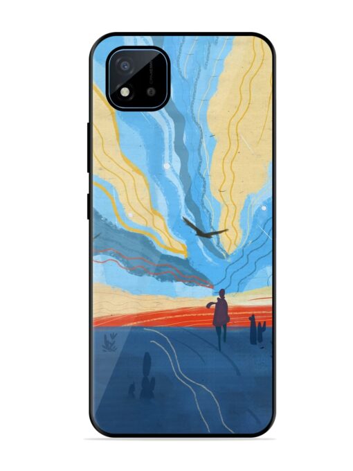 Minimal Abstract Landscape Glossy Metal Phone Cover for Realme C11 (2021)