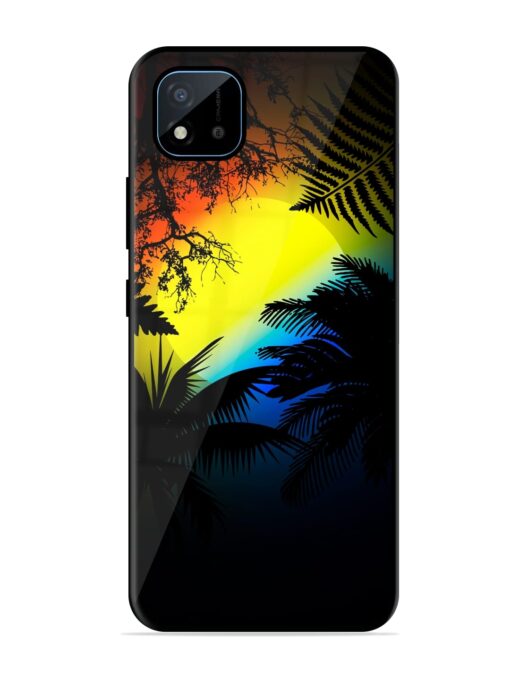 Colorful Sunset With Palm Trees Glossy Metal Phone Cover for Realme C11 (2021)