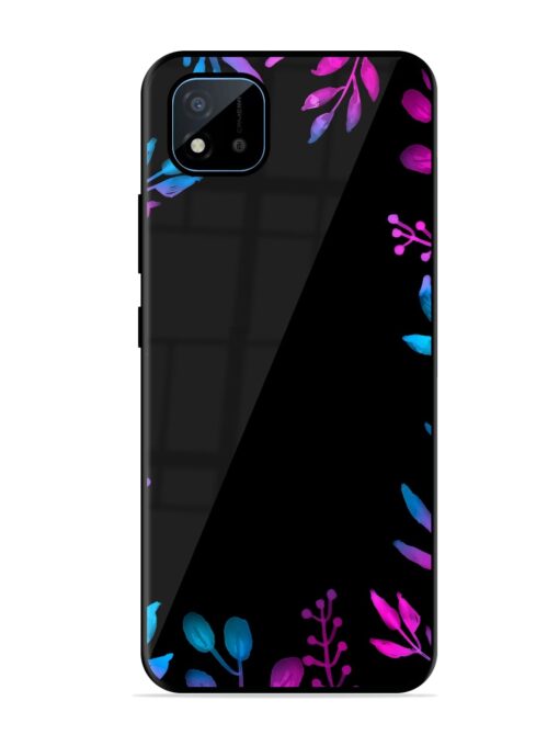 Flower Pattern Watercolor Glossy Metal Phone Cover for Realme C11 (2021)