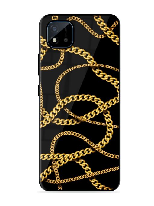 Decorative Golde Chain Glossy Metal Phone Cover for Realme C11 (2021)