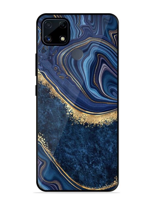 Abstract Background Blue Glossy Metal TPU Phone Cover for Realme C25 Zapvi