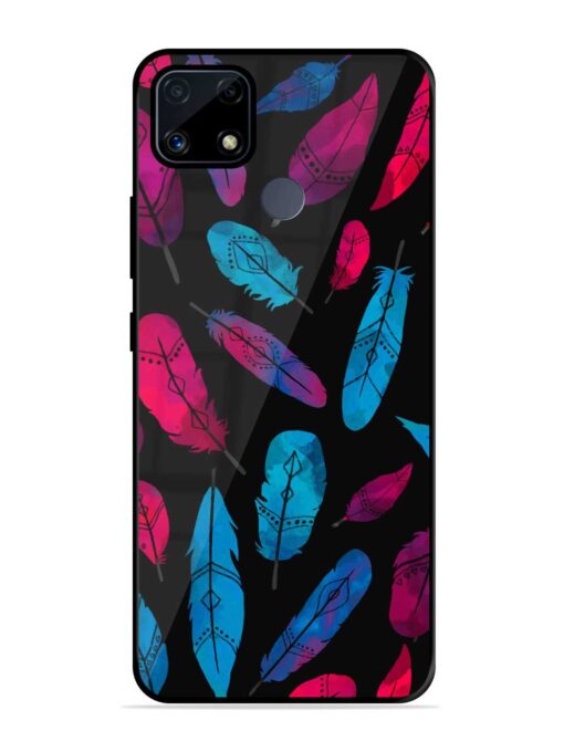 Feather Art Glossy Metal Phone Cover for Realme C25S Zapvi