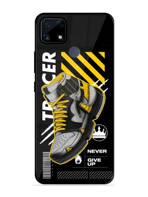 Shoe Background Glossy Metal Phone Cover for Realme C25S Zapvi