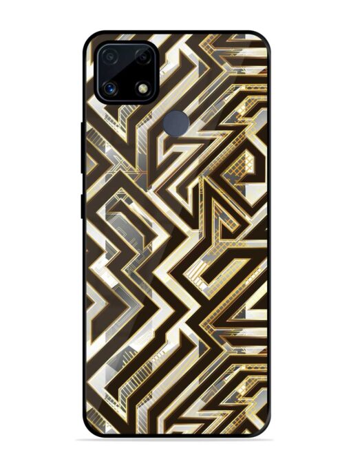 Technology Geometric Seamless Glossy Metal Phone Cover for Realme C25S