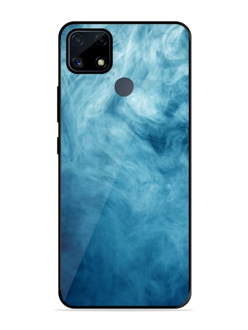 Blue Smoke Art Glossy Metal Phone Cover for Realme C25S Zapvi