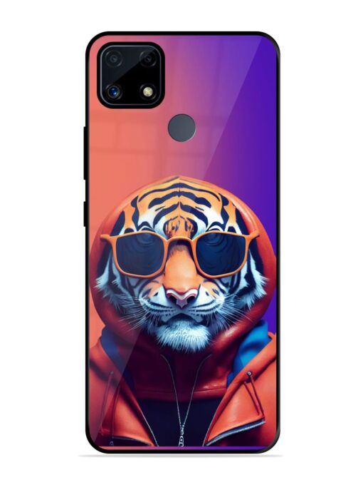 Tiger Animation Glossy Metal Phone Cover for Realme C25S