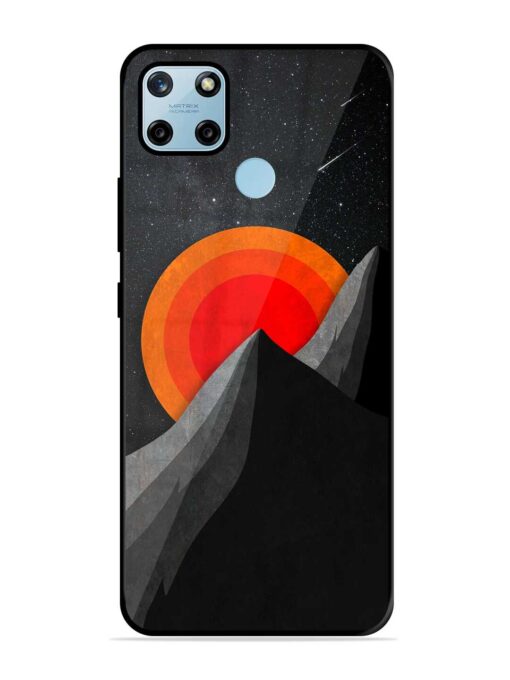 Black Mountain Glossy Metal Phone Cover for Realme C25Y Zapvi