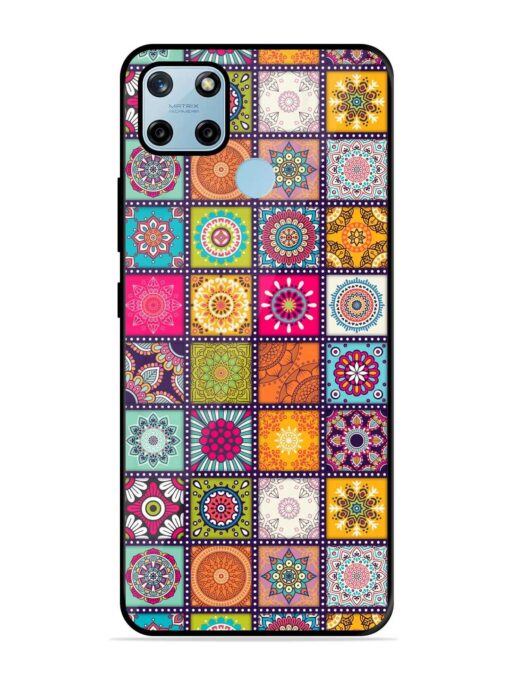 Seamless Pattern Vintage Glossy Metal Phone Cover for Realme C25Y Zapvi