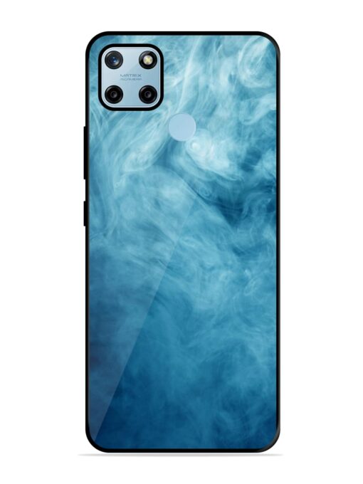 Blue Smoke Art Glossy Metal Phone Cover for Realme C25Y