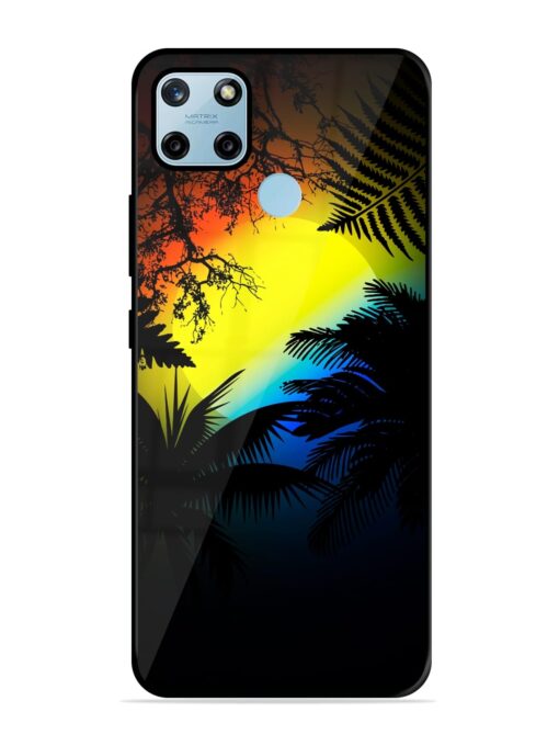 Colorful Sunset With Palm Trees Glossy Metal Phone Cover for Realme C25Y Zapvi