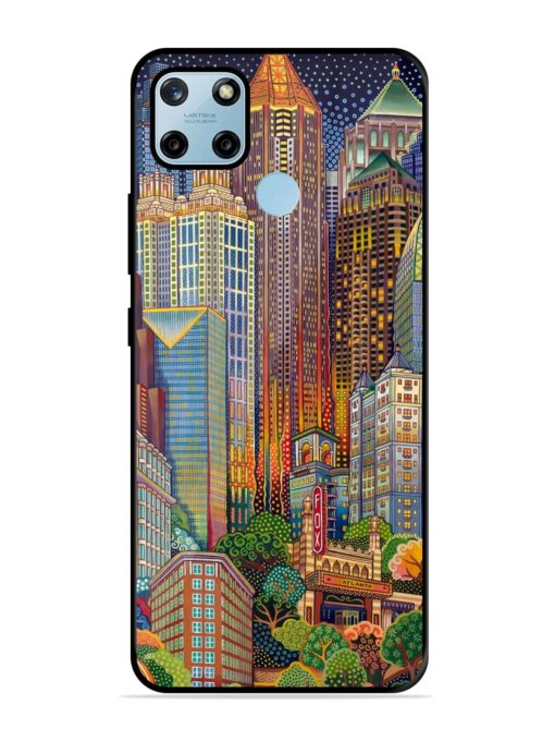 Cityscapes Art Glossy Metal Phone Cover for Realme C25Y Zapvi