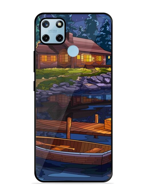 Village Night Scene Glossy Metal Phone Cover for Realme C25Y Zapvi