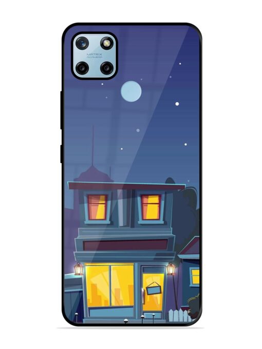 Vector Night House Glossy Metal Phone Cover for Realme C25Y Zapvi