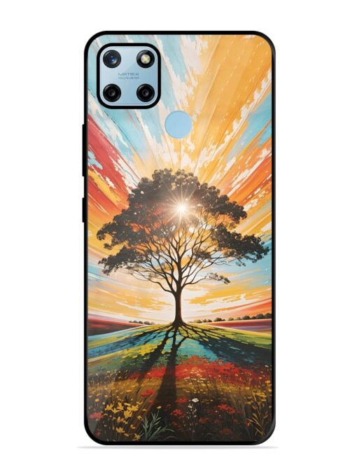 Abstract Tree Colorful Art Glossy Metal Phone Cover for Realme C25Y Zapvi