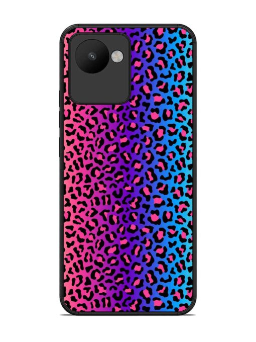 Colorful Leopard Seamless Glossy Metal Phone Cover for Realme C30