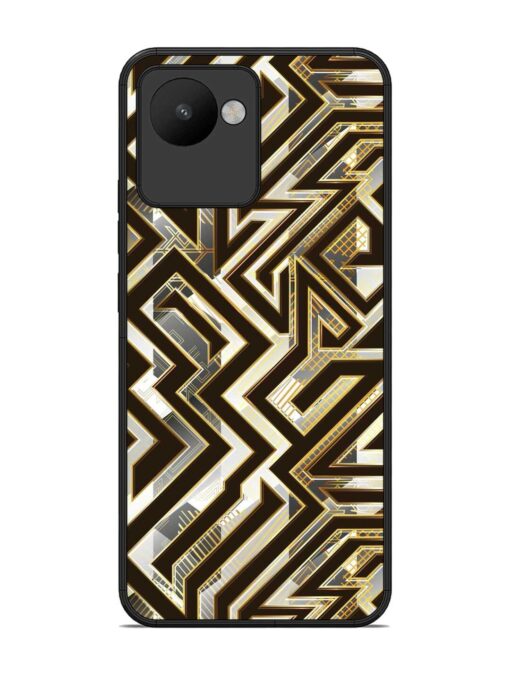 Technology Geometric Seamless Glossy Metal Phone Cover for Realme C30