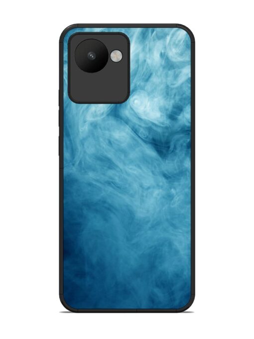 Blue Smoke Art Glossy Metal Phone Cover for Realme C30