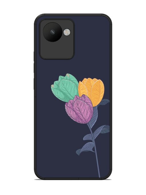 Flower Vector Glossy Metal Phone Cover for Realme C30