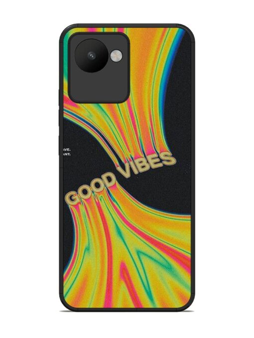 Good Vibes Glossy Metal Phone Cover for Realme C30 Zapvi