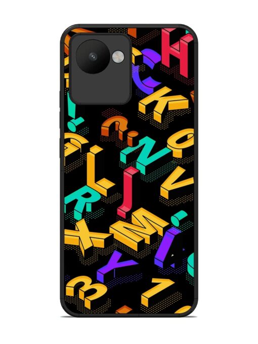 Seamless Pattern With Letters Glossy Metal Phone Cover for Realme C30