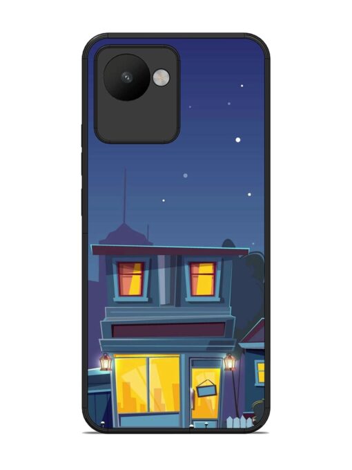 Vector Night House Glossy Metal Phone Cover for Realme C30 Zapvi