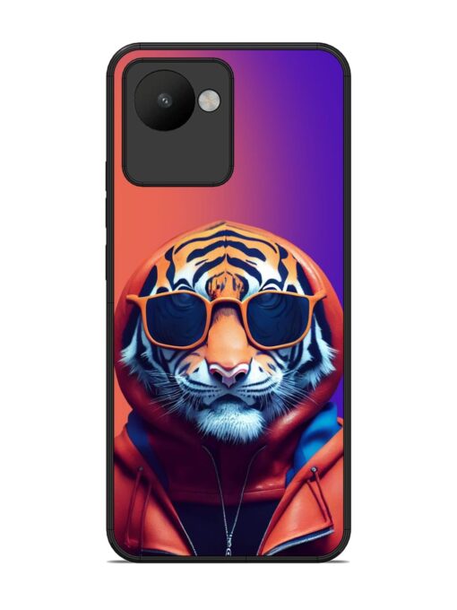 Tiger Animation Glossy Metal Phone Cover for Realme C30