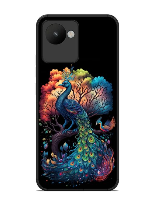 Peacock Tree Art Glossy Metal Phone Cover for Realme C30