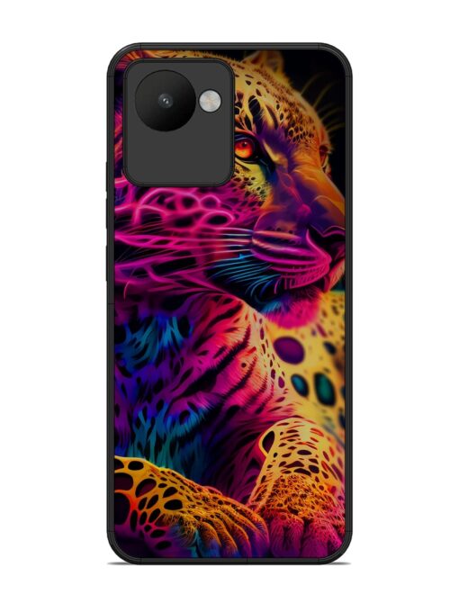 Leopard Art Glossy Metal Phone Cover for Realme C30 Zapvi