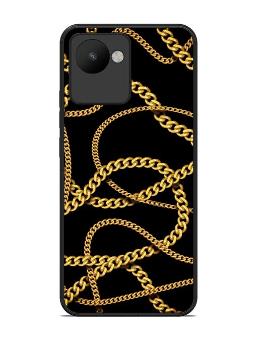 Decorative Golde Chain Glossy Metal Phone Cover for Realme C30