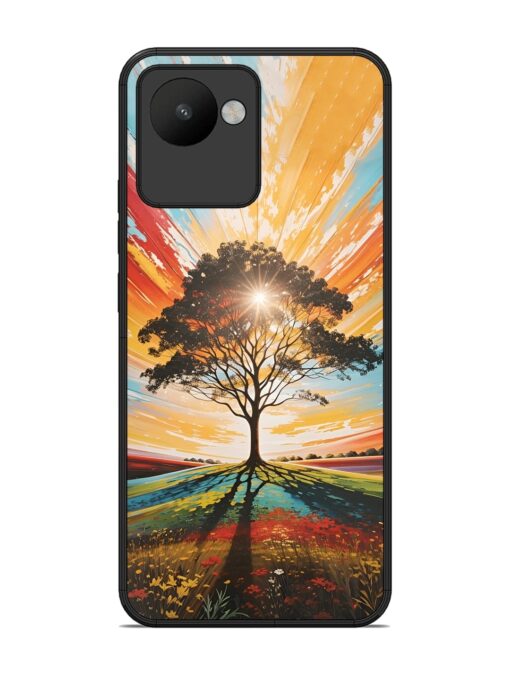 Abstract Tree Colorful Art Glossy Metal Phone Cover for Realme C30 Zapvi