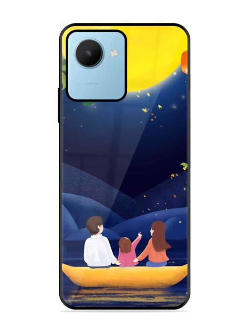 Happy Family And Beautiful View Glossy Metal Phone Cover for Realme C30S