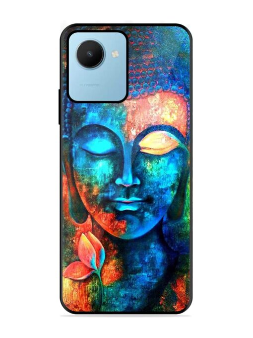 Buddha Painting Glossy Metal Phone Cover for Realme C30S