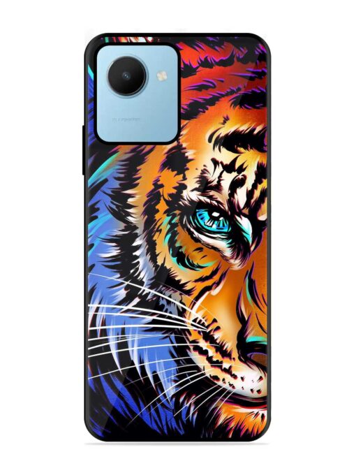 Colorful Lion Art Glossy Metal Phone Cover for Realme C30S Zapvi